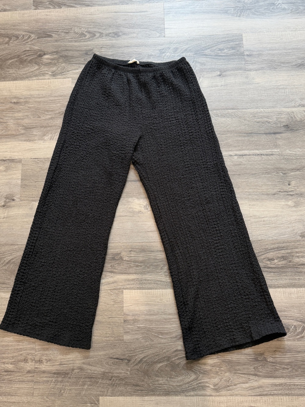 See You Monday Wide-Leg Textured Lounge Pants